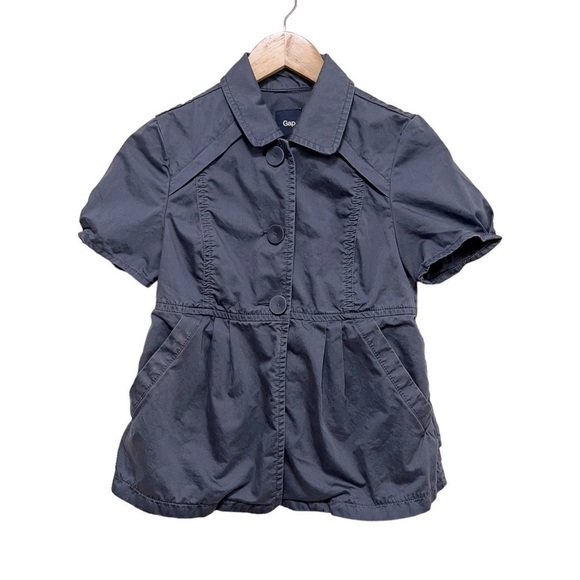 GAP Y2K Short Sleeve Baby Doll Peplum Shirt Jacket. size xs - Picture 1 of 8